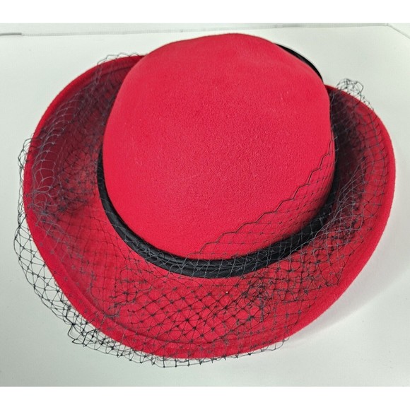 Michael Howard Miss Bierner Red Wool Hat HTF Rare - Picture 1 of 9